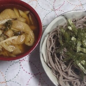 タケノコと揚げと紫蘇の実の盛り蕎麦【今日の献立】